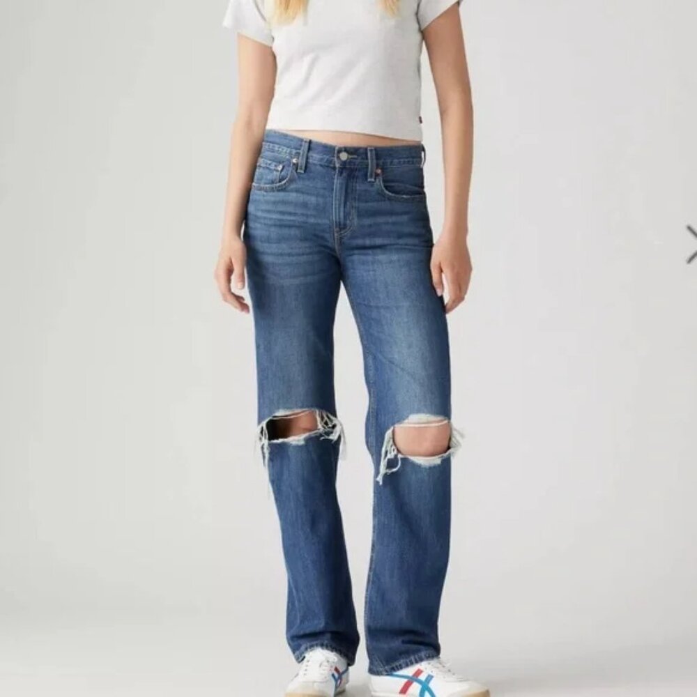 Levi's Jeans 29 - Blue Low Pro Distressed Straight Vintage 90's Mid Rise Relaxed - Picture 2 of 7